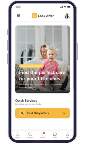 LookAfter Baby Care Mobile App UX Design UI Preview